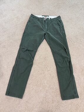 Relwen Men's Canvas Tapered Leg Stretch Chino Pants - Olive - Size 34R